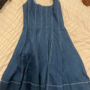 Blue Denim Sleeveless Dress